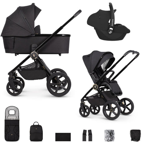 Venicci Upline 2 3-in-1 Maxi-Cosi Cabriofix iSize Travel System Bundle - All Black 1