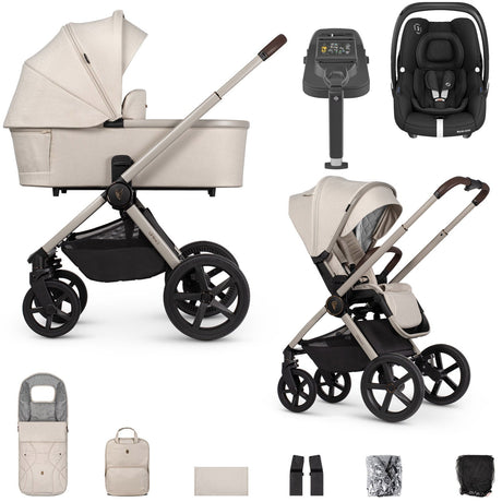 Venicci Upline 2 with Maxi-Cosi Cabriofix i-Size & Base Travel System Bundle - Stone Beige 1
