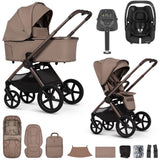 Venicci Upline 3 Luxury 4in1 Maxi-Cosi Cabriofix iSize Car Seat & Base Bundle - Sand