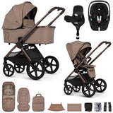 Venicci Upline 3 Luxury 4in1 Maxi-Cosi Pebble 360 Pro2 Car Seat & 360 Base Bundle - Sand