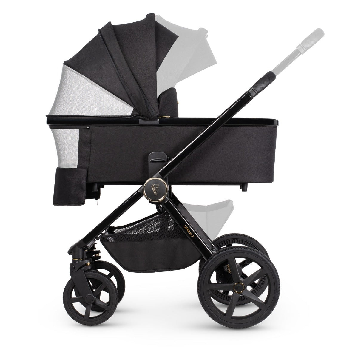 Venicci Upline 2 Pushchair & Carrycot 2-in-1 Bundle - All Black 21