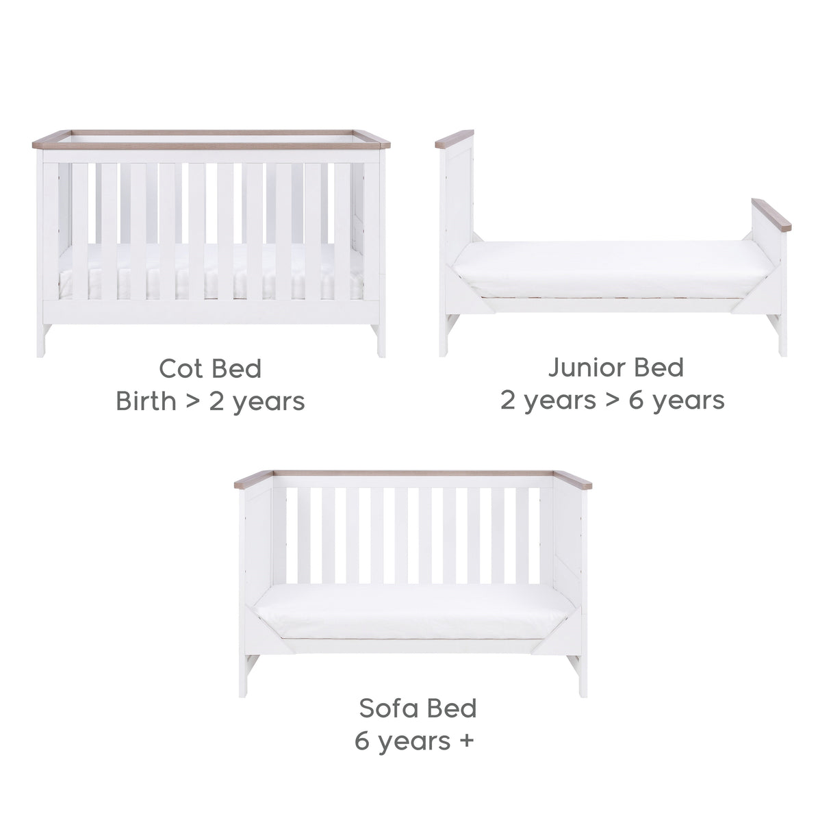 Tutti Bambini Verona 2 Piece Room Set - White & Oak