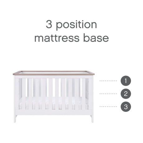 Tutti Bambini Verona Cot Bed - White & Oak
