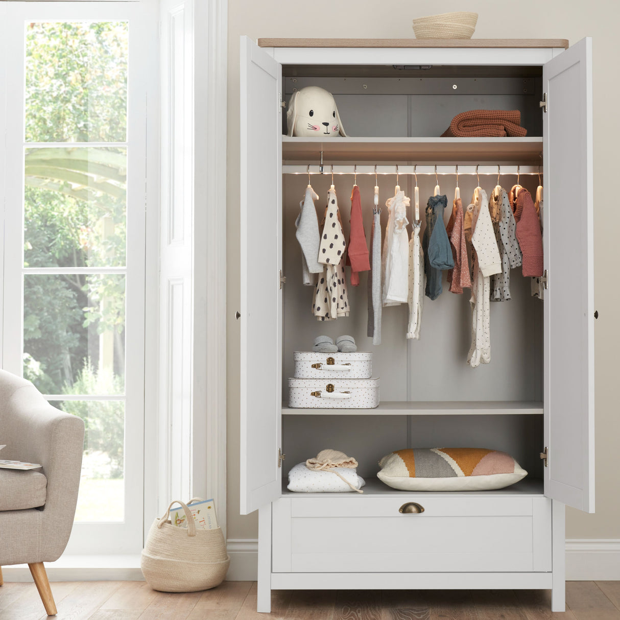 Tutti Bambini Verona Wardrobe - White & Oak