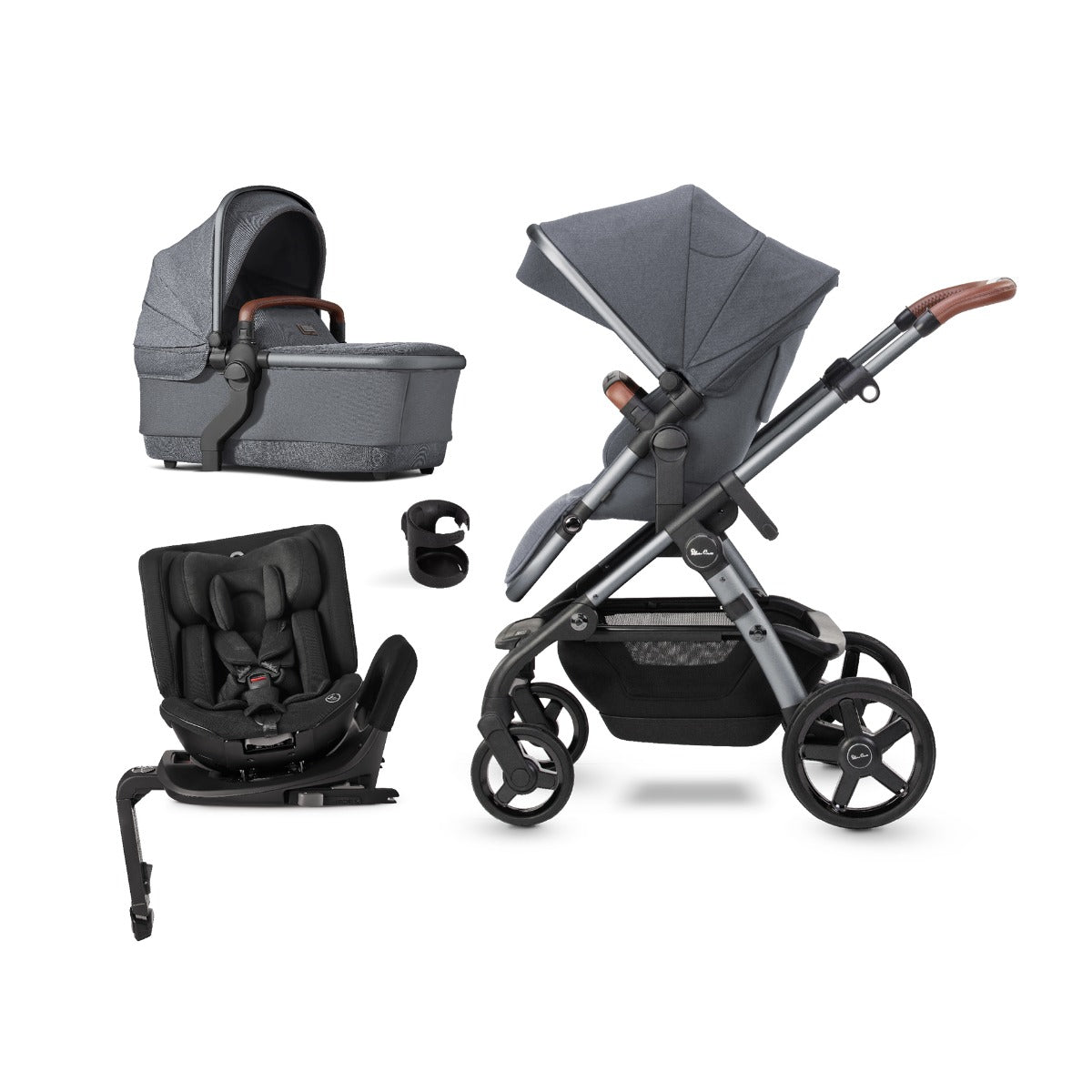 Silver Cross Wave 3 Pram & Pushchair + Motion All Size - Lunar 1