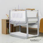SnuzPod 4 Bedside Crib with Mattress - Dove