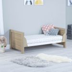 Babymore Luno Cot Bed - Oak White