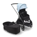 Bugaboo Dragonfly Travel System with Cybex Cloud T + Rotating Isofix Base - Graphite/Midnight Black/Skyline Blue
