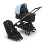 Bugaboo Dragonfly Travel System with Cybex Cloud T + Rotating Isofix Base - Graphite/Midnight Black/Skyline Blue