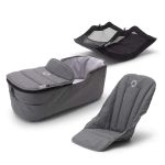 Bugaboo Fox 2 Style Set with Carrycot, Seat Fabric and Basket - Grey Melange