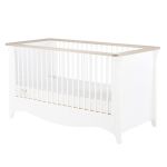 CuddleCo Clara 2 Piece Nursery Furniture Set (Cot Bed & Dresser) - White and Ash