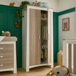 CuddleCo Ada 2 Door Nursery Wardrobe – White and Ash