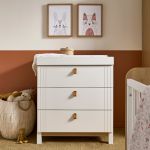 CuddleCo Rafi 4 Piece Nursery Furniture Set - Oak and White