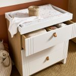 CuddleCo Rafi 4 Piece Nursery Furniture Set - Oak and White