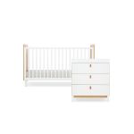 CuddleCo Rafi 5 Piece Nursery Furniture Set - Oak and White