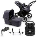 Bugaboo Donkey 5 Mono with Maxi-Cosi Cabriofix iSize Travel System - Graphite/Stormy Blue