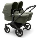 Bugaboo Donkey 5 Twin with Maxi-Cosi Pebble 360 Travel System - Black/Forest Green