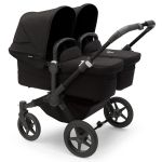 Bugaboo Donkey 5 Twin with Turtle Air Travel System - Black/Midnight Black