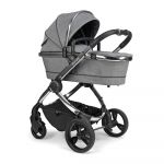 iCandy Peach Chrome Pushchair & Accessories Complete Bundle - Light Grey Check