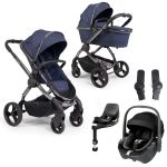 iCandy Peach Pushchair & Carrycot with Maxi-Cosi Pebble 360 & Base - Phantom/Navy Twill
