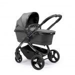 iCandy Peach Phantom Pushchair & Carrycot with Joie i-Level and Base - Dark Grey Twill