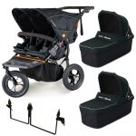 Out n About Nipper V5 Double Pushchair + Two Carrycots - Forest Black