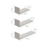 Tutti Bambini Rio Set of Three L-Shaped Wall Shelves - Dove Grey