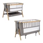 Tutti Bambini CoZee XL Bedside Crib and Cot - Oak/Charcoal