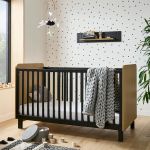 CuddleCo Rafi 4 Piece Nursery Furniture Set - Oak and Black