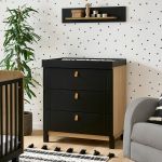 CuddleCo Rafi 2 Piece Nursery Furniture Set - Oak and Black