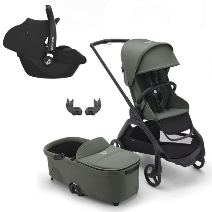 Bugaboo Dragonfly Travel System with Maxi-Cosi Cabriofix i-Size - Black/Forest Green product image