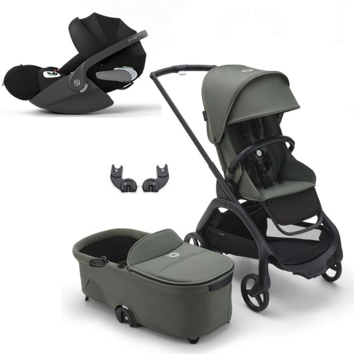 Bugaboo Dragonfly Travel System with Cybex Cloud T - Black/Forest Green product image