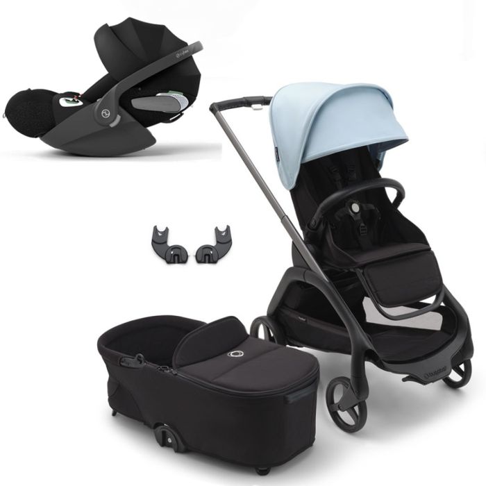 Bugaboo Dragonfly Travel System with Cybex Cloud T - Graphite/Midnight Black/Skyline Blue product image
