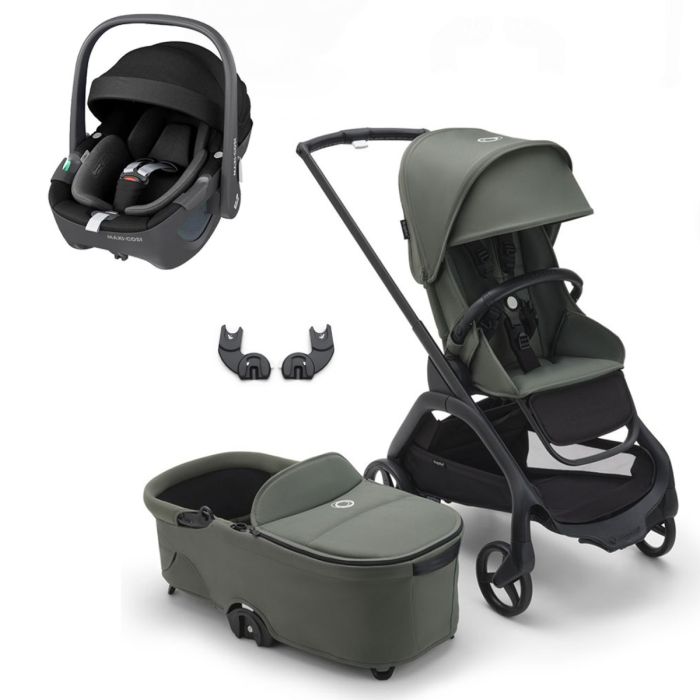 Bugaboo Dragonfly Travel System with Maxi-Cosi Pebble 360 - Black/Forest Green product image