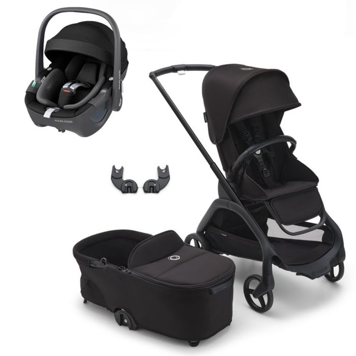 Bugaboo Dragonfly Travel System with Maxi-Cosi Pebble 360 - Black/Midnight Black product image