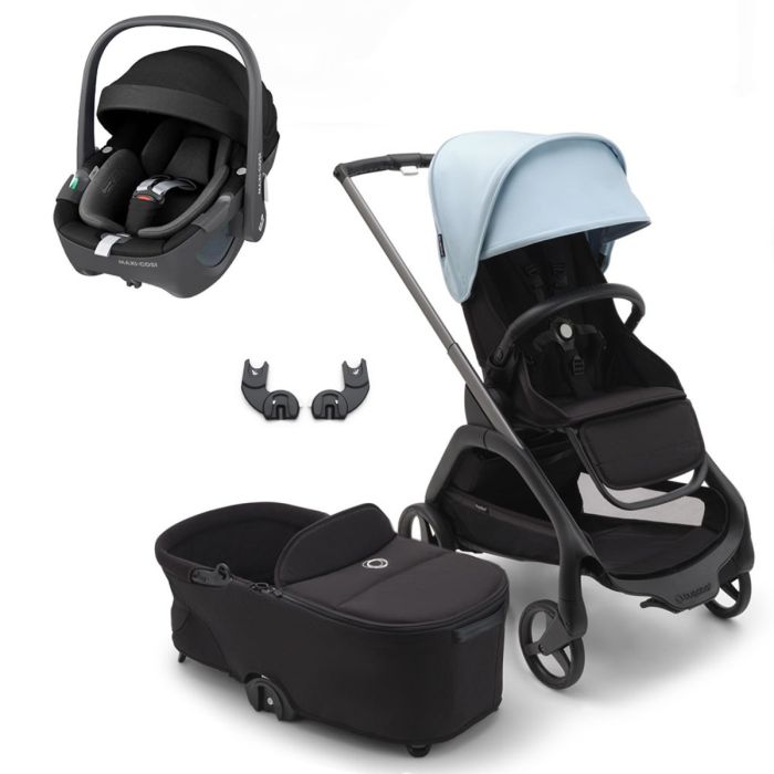 Bugaboo Dragonfly Travel System with Maxi-Cosi Pebble 360 - Graphite/Midnight Black/Skyline Blue product image