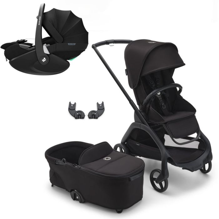 Bugaboo Dragonfly Travel System with Maxi-Cosi Pebble 360 PRO - Black/Midnight Black product image