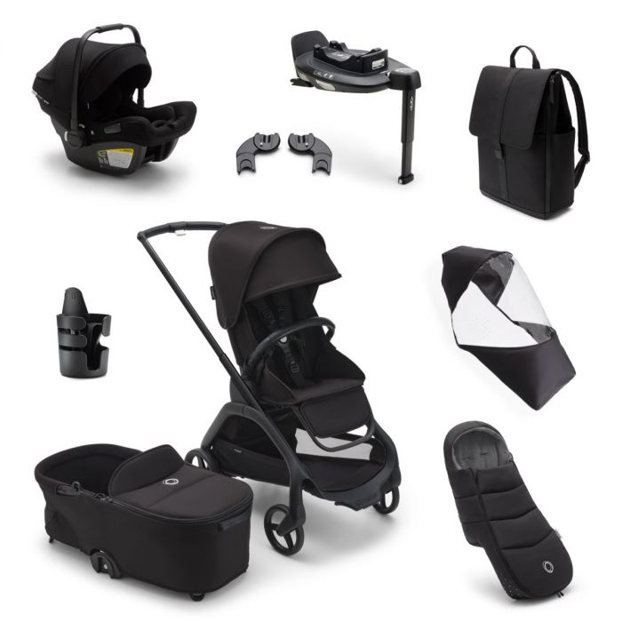Bugaboo Dragonfly Ultimate Turtle Air 360 Travel System Bundle - Black/Midnight Black product image