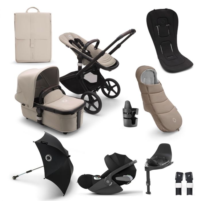 Bugaboo Fox 5 Ultimate Cybex Cloud T Travel System Bundle - Black/Desert Taupe product image