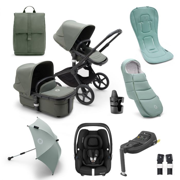 Bugaboo Fox 5 Ultimate Maxi-Cosi CabrioFix i-Size Travel System Bundle - Black/Forest Green product image