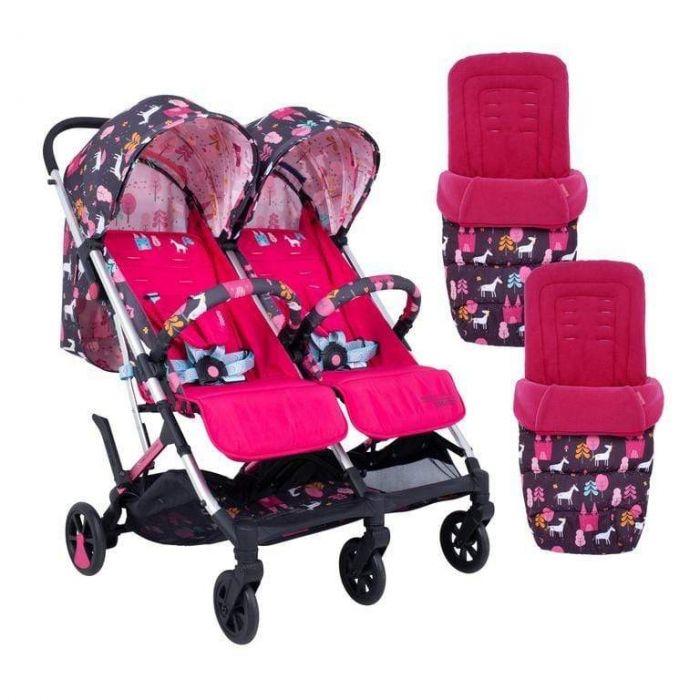 Cosatto Woosh Double Stroller and Footmuff Bundle - Unicorn Land product image