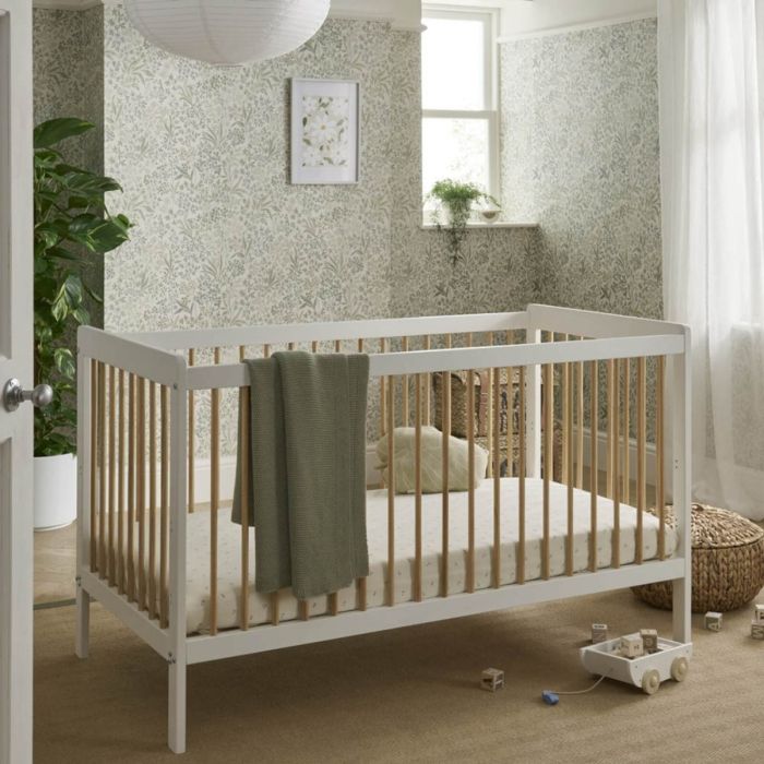 CuddleCo Nola Cot Bed - White and Natural product image