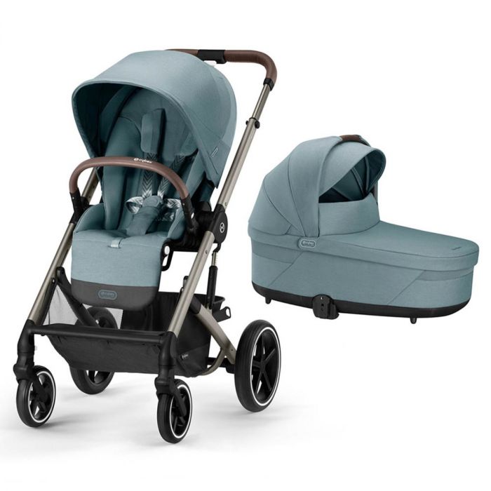 Cybex Balios S Lux Taupe Pushchair & Carrycot - Sky Blue product image