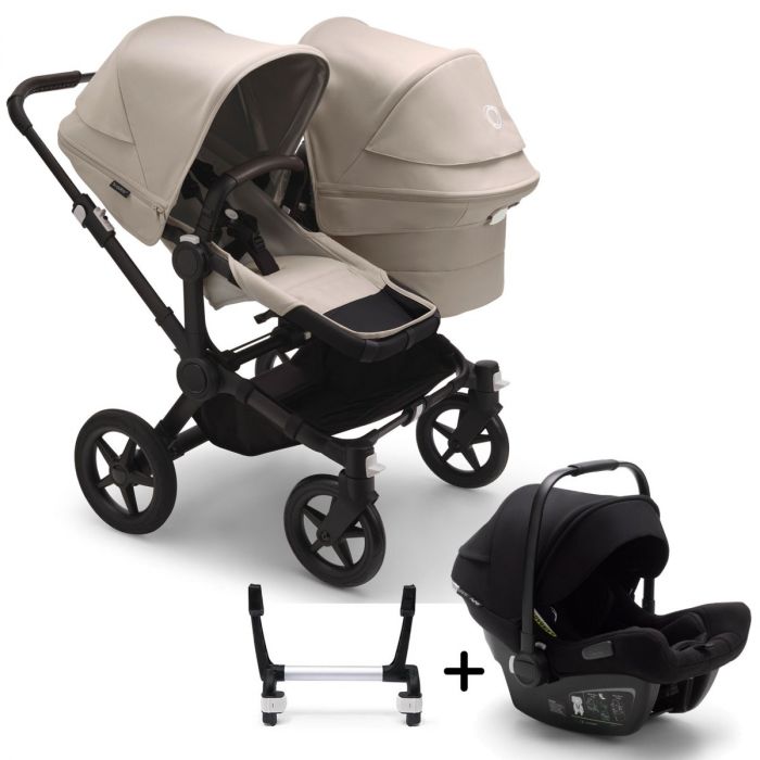 Bugaboo Donkey 5 Duo with Turtle Air Travel System - Black/Desert Taupe product image