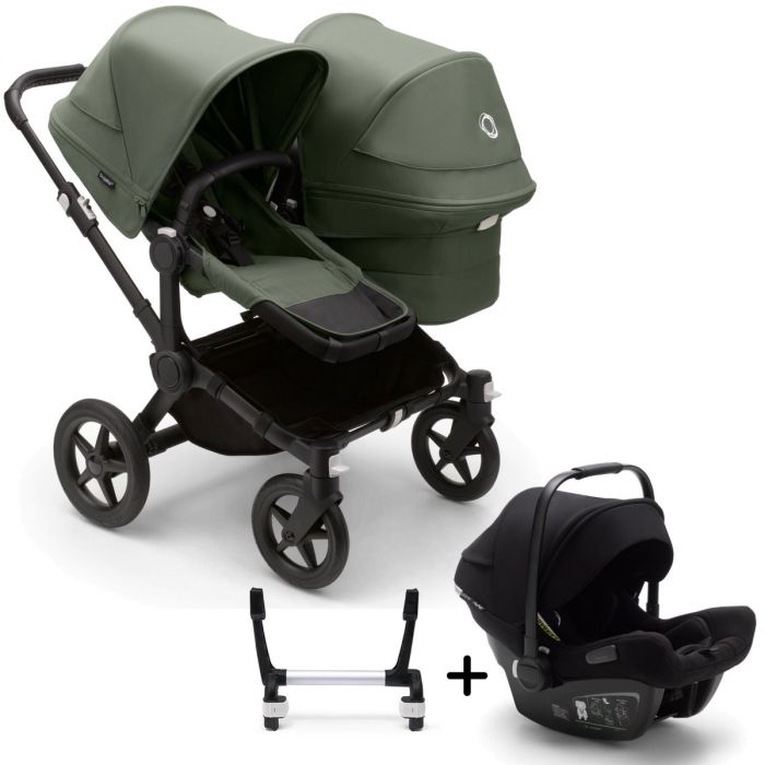 Bugaboo Donkey 5 Duo with Turtle Air Travel System - Black/Forest Green product image