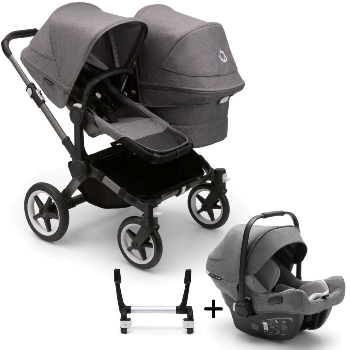 Bugaboo Donkey 5 Duo with Turtle Air Travel System - Graphite/Grey Melange product image