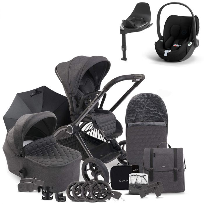 iCandy Core Travel System Bundle with Cybex Cloud T & Base - Dark Grey product image