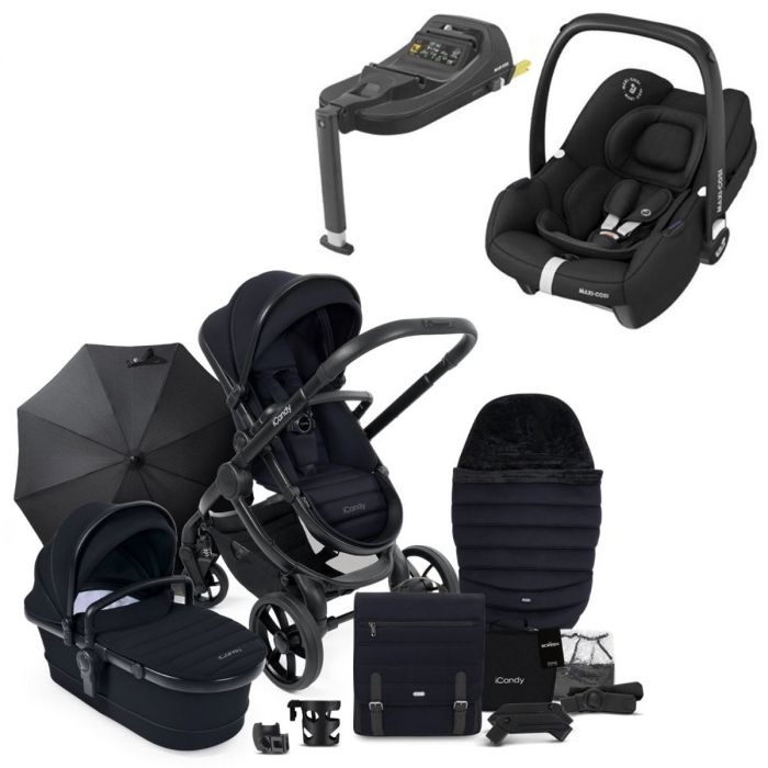 iCandy Peach 7 Travel System Bundle with Maxi-Cosi CabrioFix iSize & Base - Black Edition product image