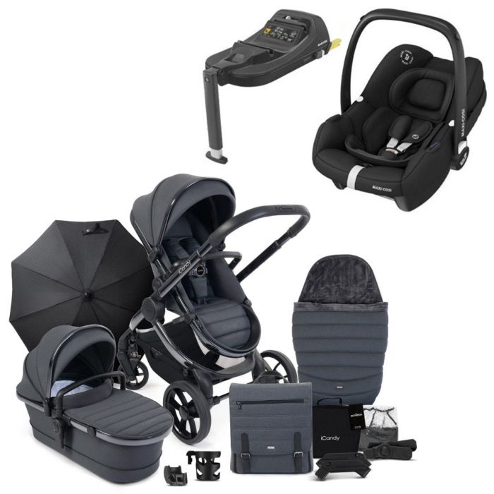 iCandy Peach 7 Travel System Bundle with Maxi-Cosi CabrioFix iSize & Base - Dark Grey product image