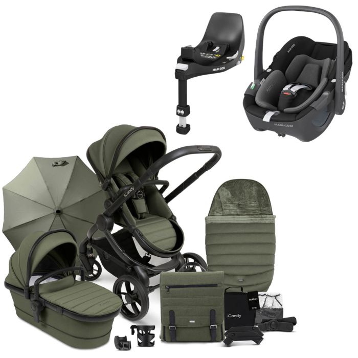 iCandy Peach 7 Travel System Bundle with Maxi-Cosi Pebble 360 & Base - Ivy product image